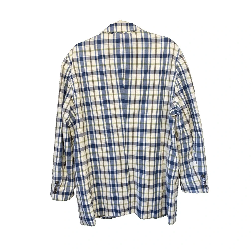 J Crew Mens Large Single Breasted Y2K Preppy Old Money Academia Plaid Sportcoat